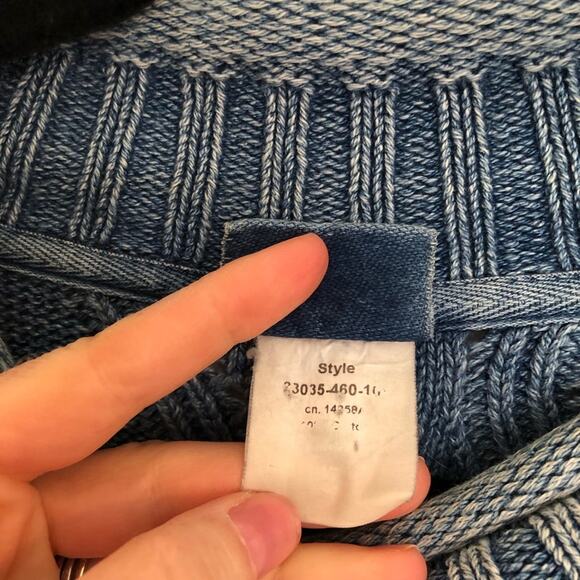 Blue Willi’s Vintage Blue Mockneck Knit Sweater with Zippered Pockets - Picture 5 of 6